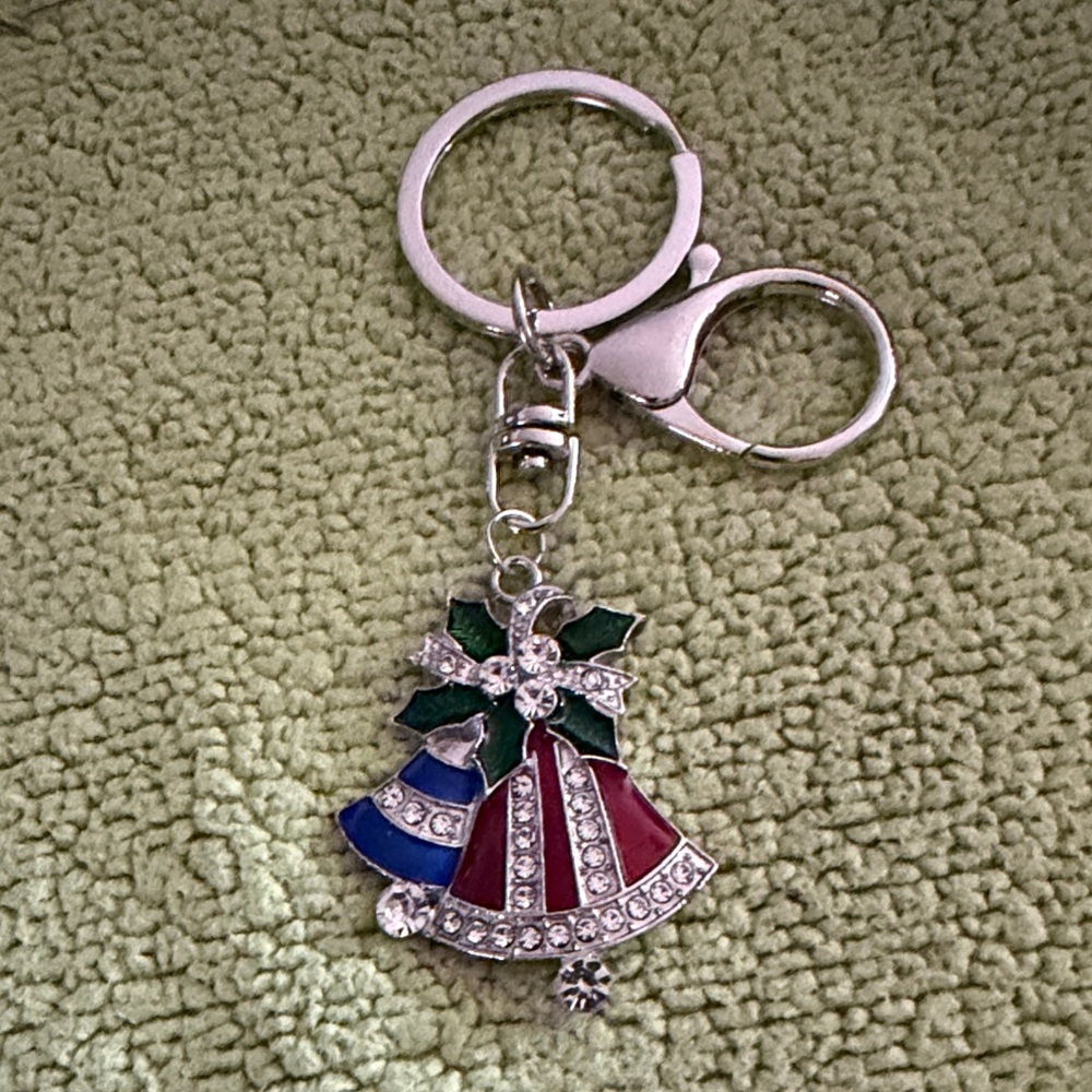 Silver and Multicolor Bell Keychain
